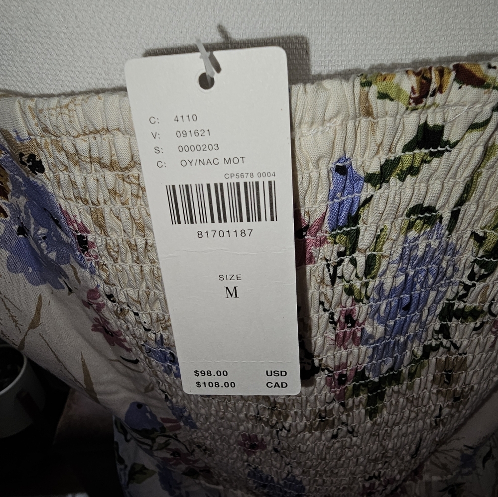 Anthropologie, Floral, square neck, top, size M - Picture 4 of 4